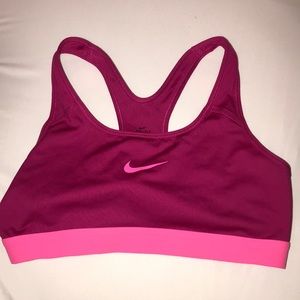 Nike Pink on Pink sports bra. Size M.